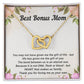 TO MY BONUS MOM - MOTHER'S DAY BEST GIFT - INTERLOCKING HEARTS NECKLACE