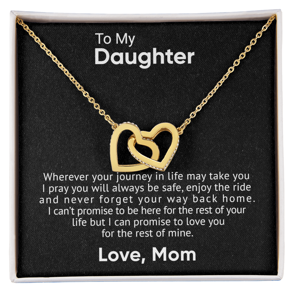 To My Daughter - Interlocking Hearts Necklace