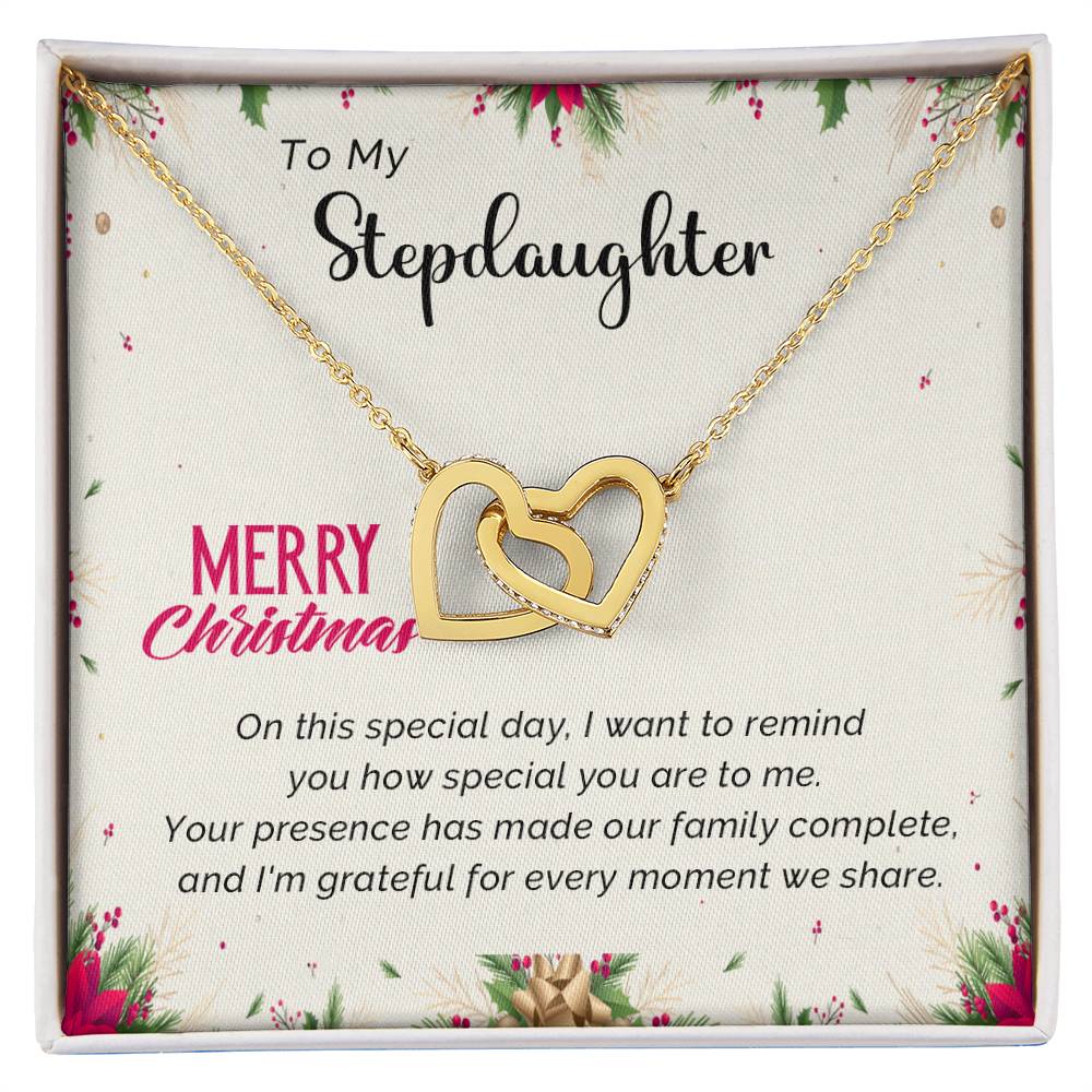 Stepdaughter - Grateful - Christmas gift - Interlocking Hearts Necklace