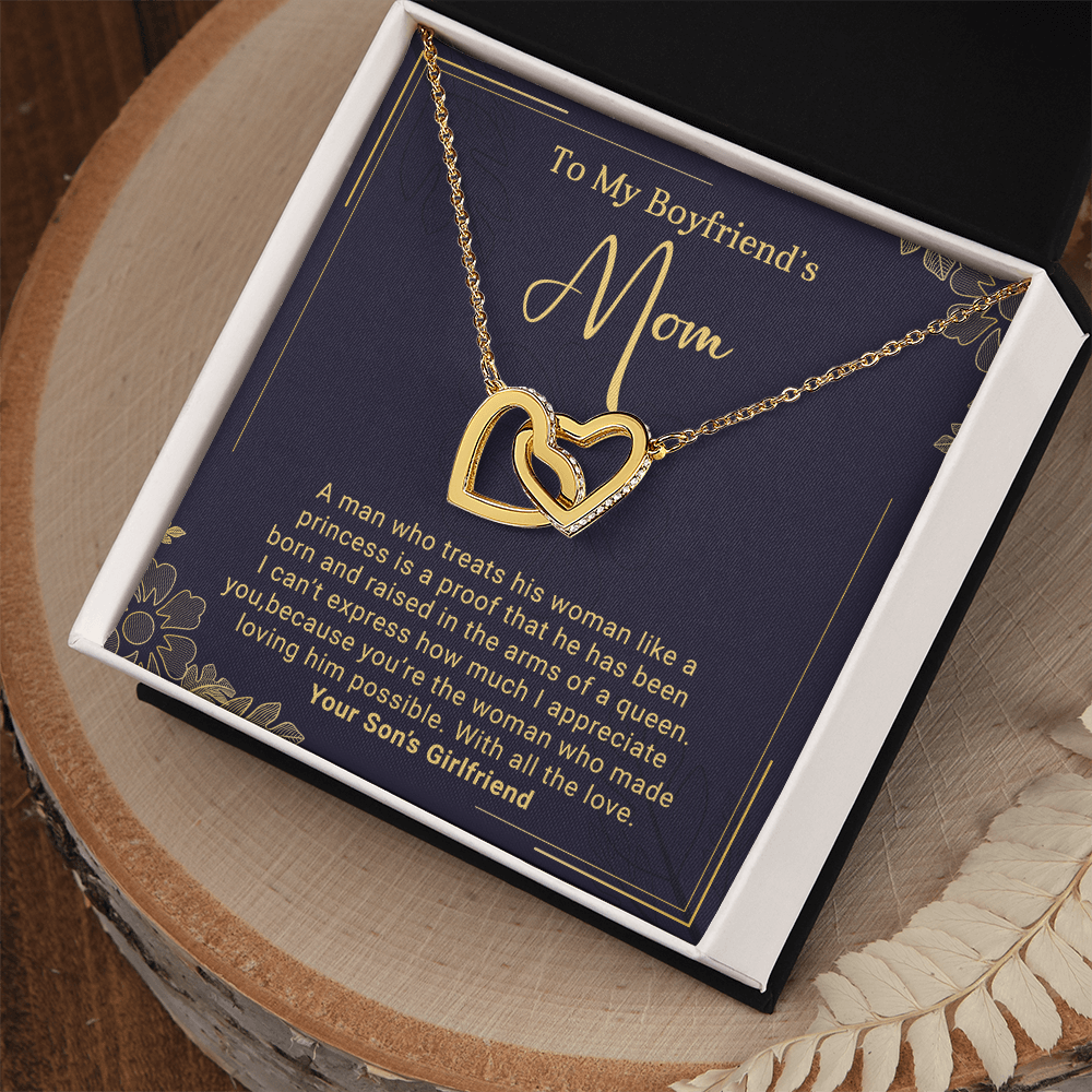 To My Boyfriend's Mom - Interlocking Hearts Necklace