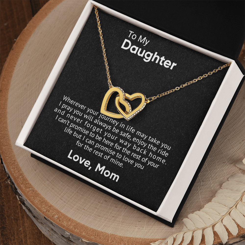 To My Daughter - Interlocking Hearts Necklace
