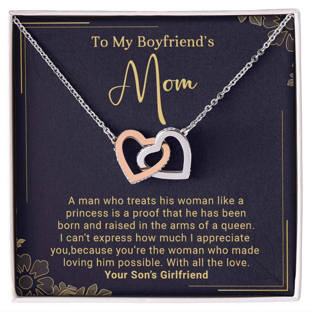 To My Boyfriend's Mom - Interlocking Hearts Necklace