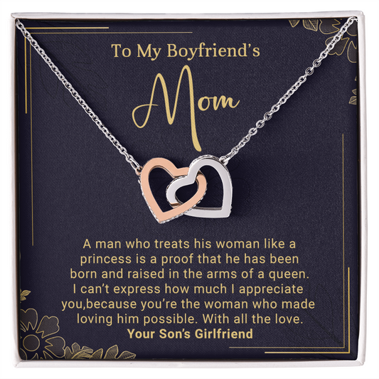 To My Boyfriend's Mom - Interlocking Hearts Necklace