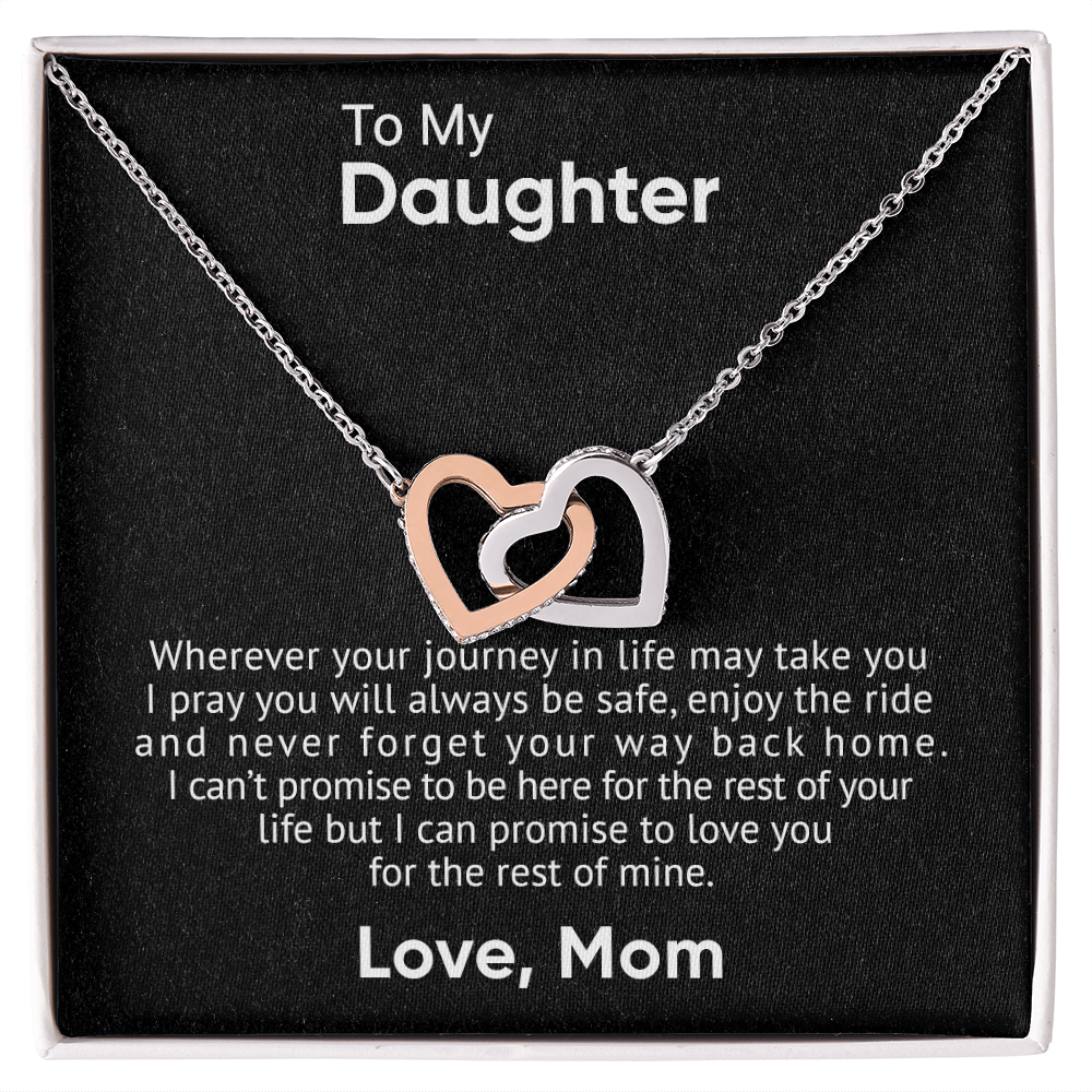 To My Daughter - Interlocking Hearts Necklace