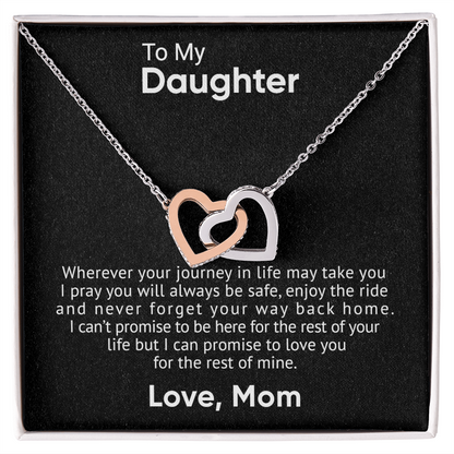 To My Daughter - Interlocking Hearts Necklace