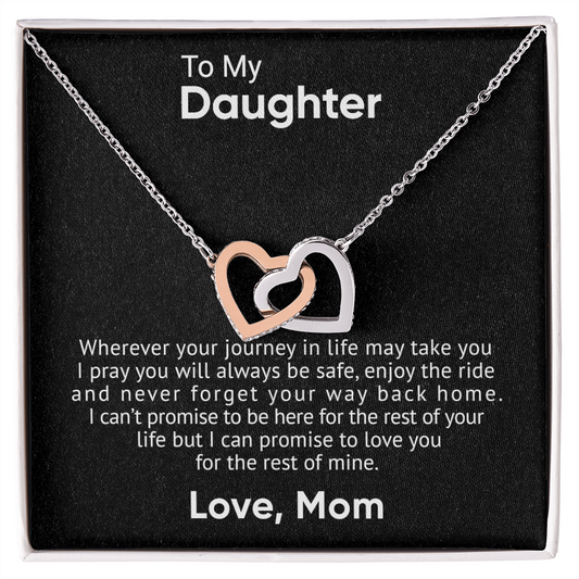 To My Daughter - Interlocking Hearts Necklace