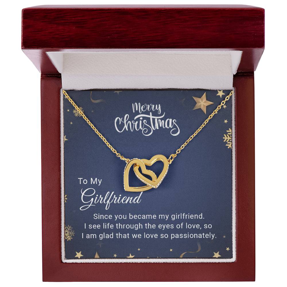 Girlfriend - Eyes of Love - Christmas Gift - Interlocking Hearts Necklace