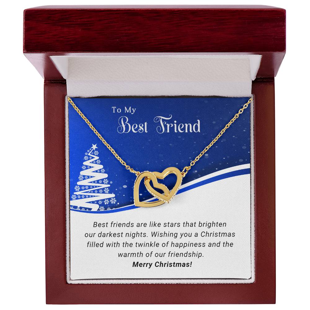 Best Friend - Like Stars - Christmas gift - Interlocking Hearts Necklace
