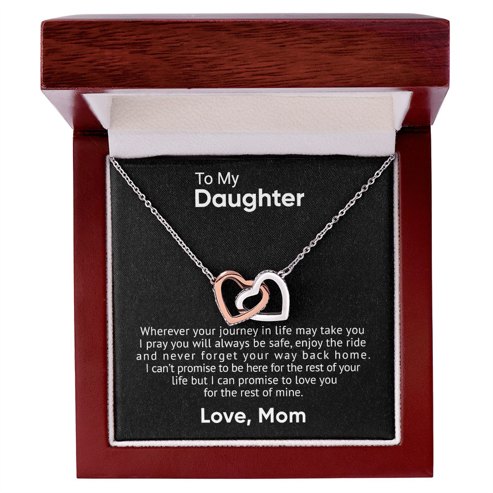 To My Daughter - Interlocking Hearts Necklace