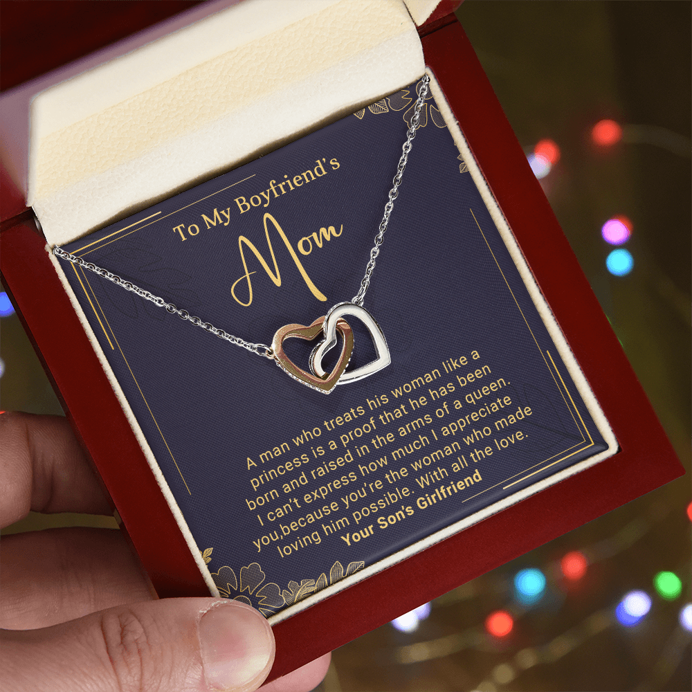 To My Boyfriend's Mom - Interlocking Hearts Necklace