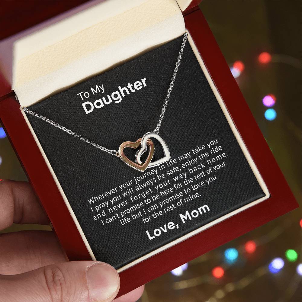 To My Daughter - Interlocking Hearts Necklace