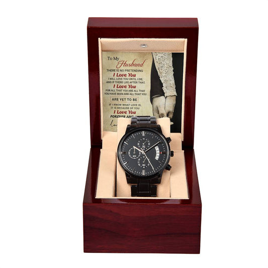 To My Husband - Black Chronograph Watch