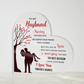 To My Husband - Acrylic Heart Plaque