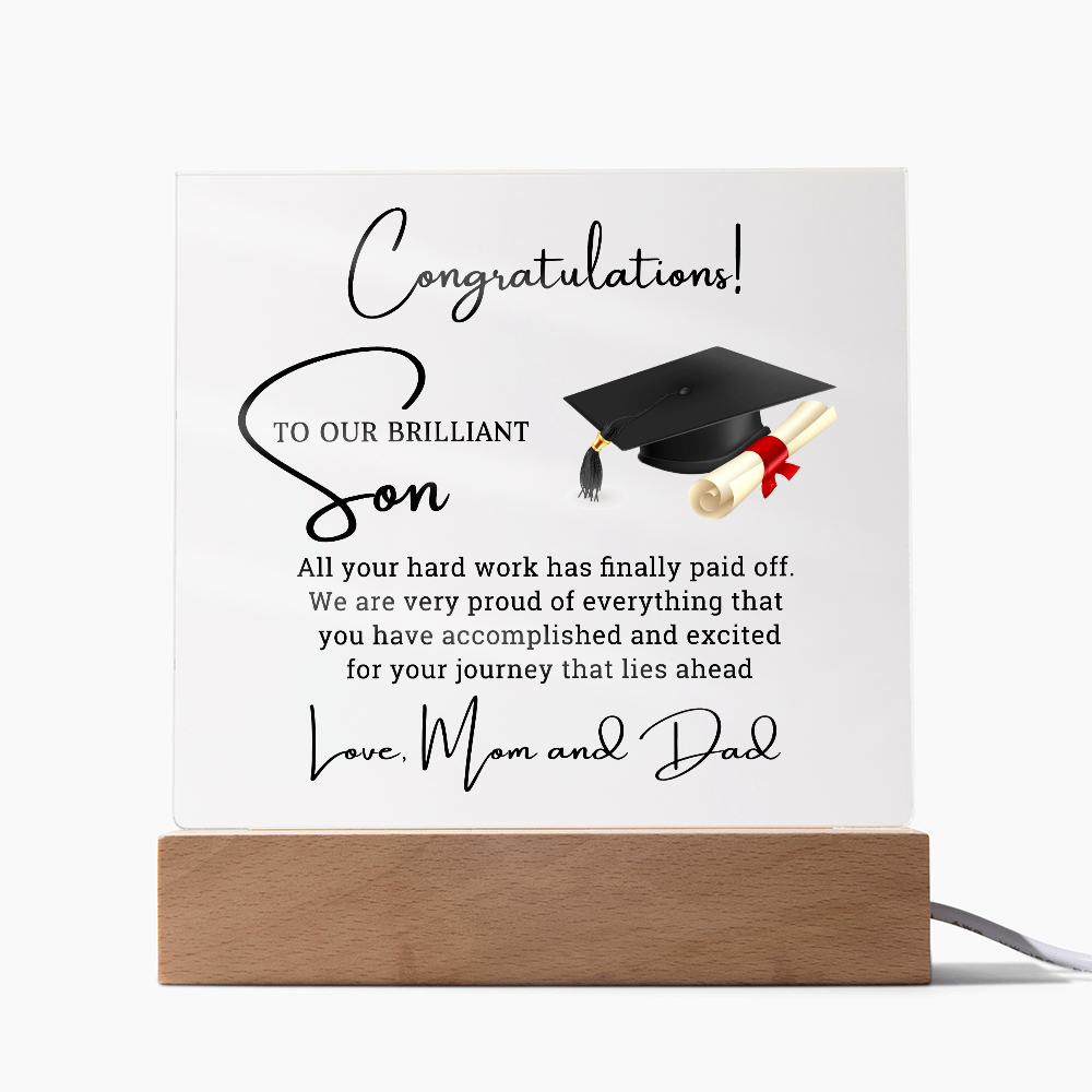 Graduation best gift for Son - Acrylic Square Plaque