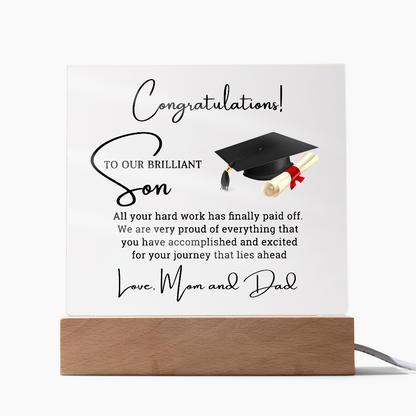 Graduation best gift for Son - Acrylic Square Plaque