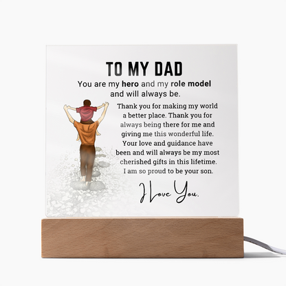 To My Dad - Acrylic Square Plaque