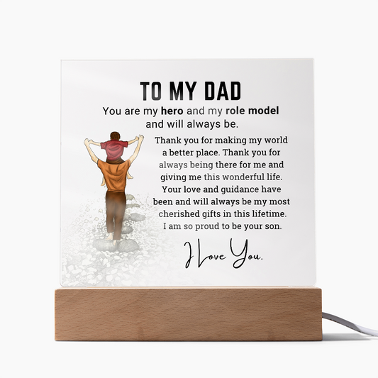To My Dad - Acrylic Square Plaque