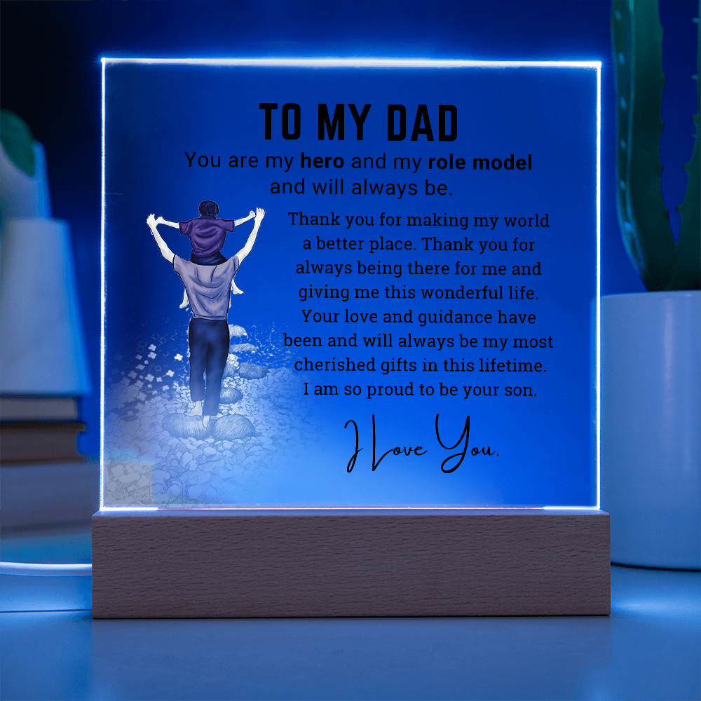 To My Dad - Acrylic Square Plaque