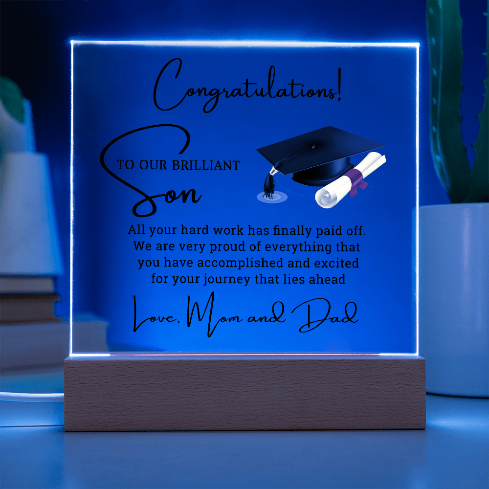 Graduation best gift for Son - Acrylic Square Plaque