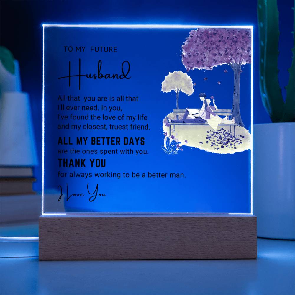 To My Husband - Acrylic Square Plaque