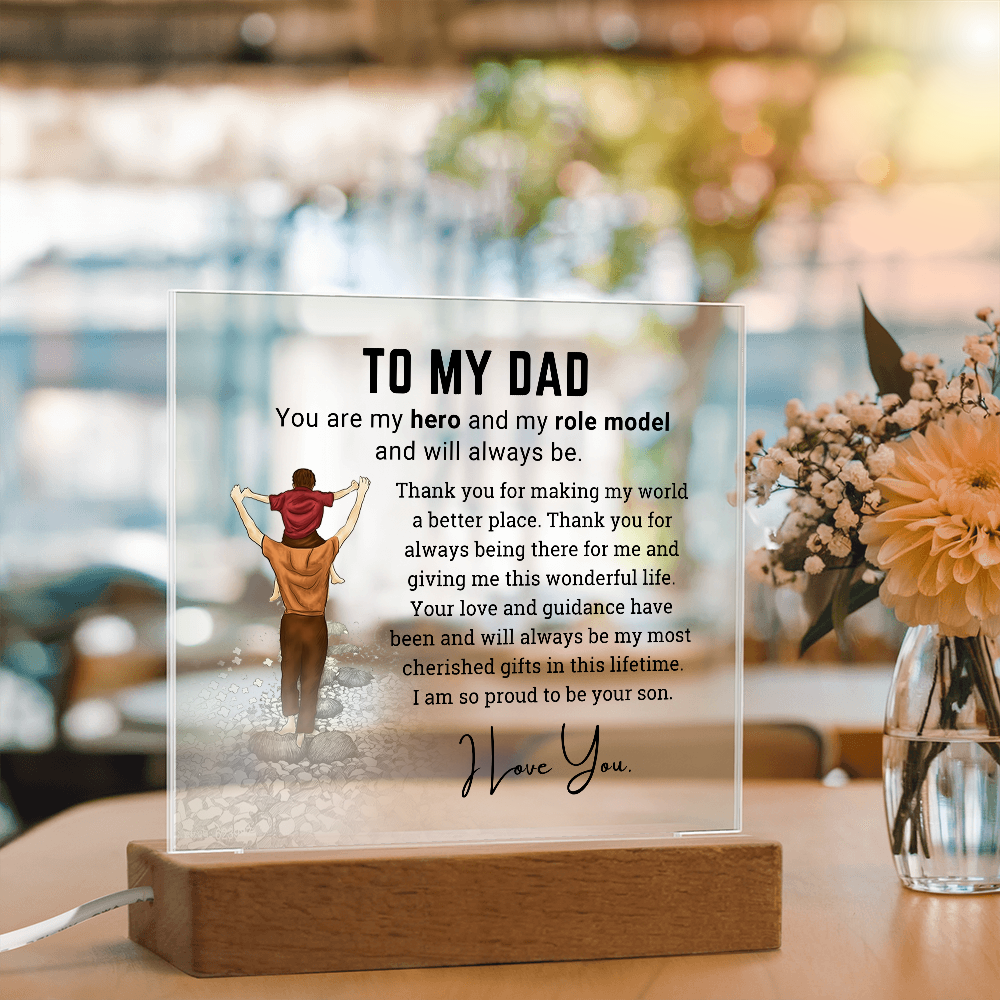 To My Dad - Acrylic Square Plaque