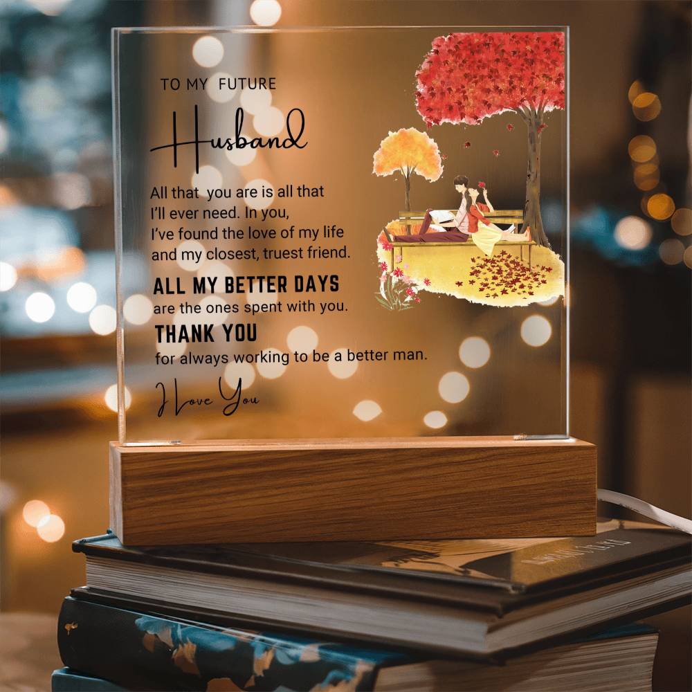 To My Husband - Acrylic Square Plaque