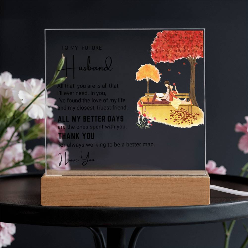 To My Husband - Acrylic Square Plaque