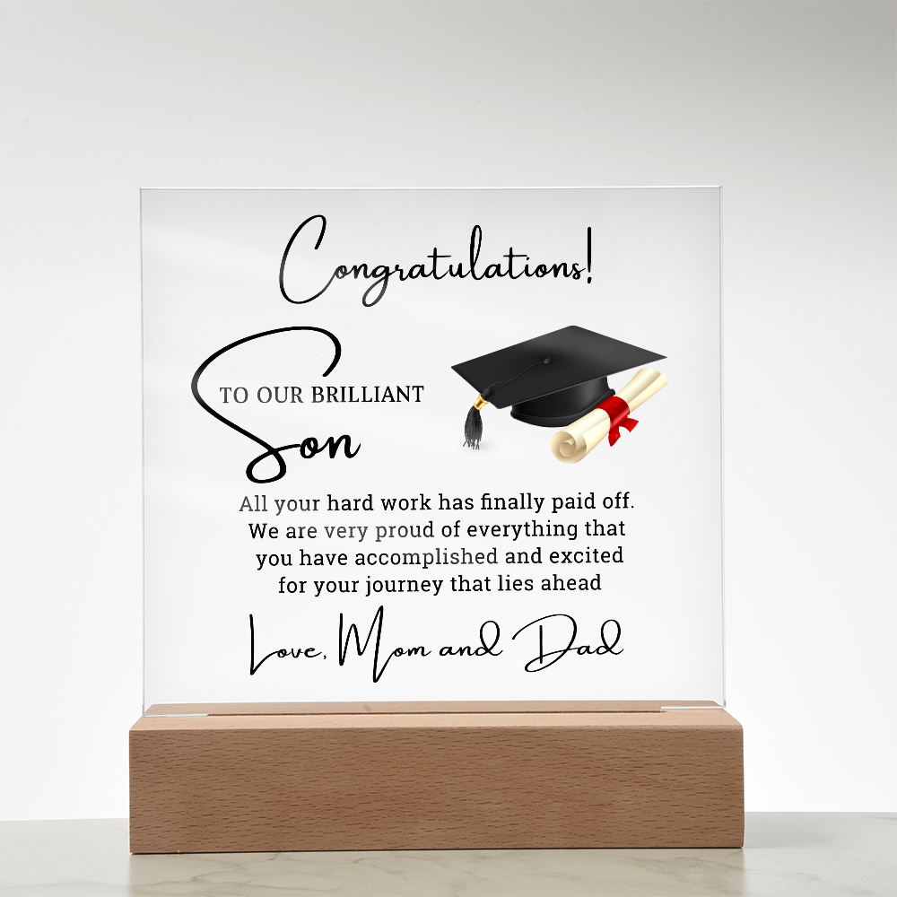 Graduation best gift for Son - Acrylic Square Plaque