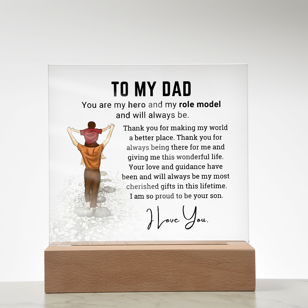 To My Dad - Acrylic Square Plaque