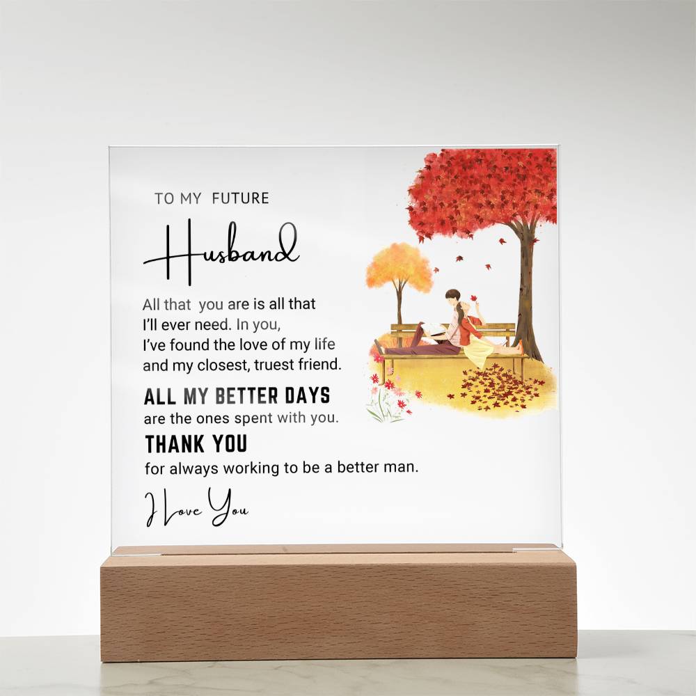 To My Husband - Acrylic Square Plaque