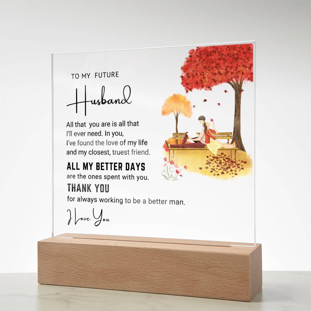 To My Husband - Acrylic Square Plaque