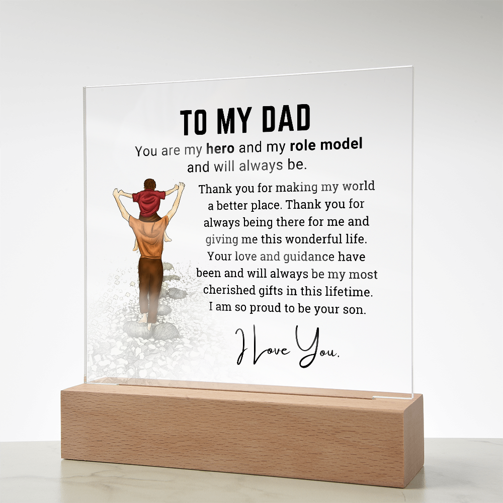 To My Dad - Acrylic Square Plaque