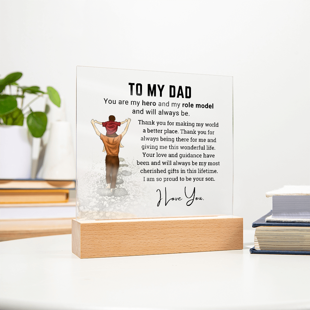 To My Dad - Acrylic Square Plaque