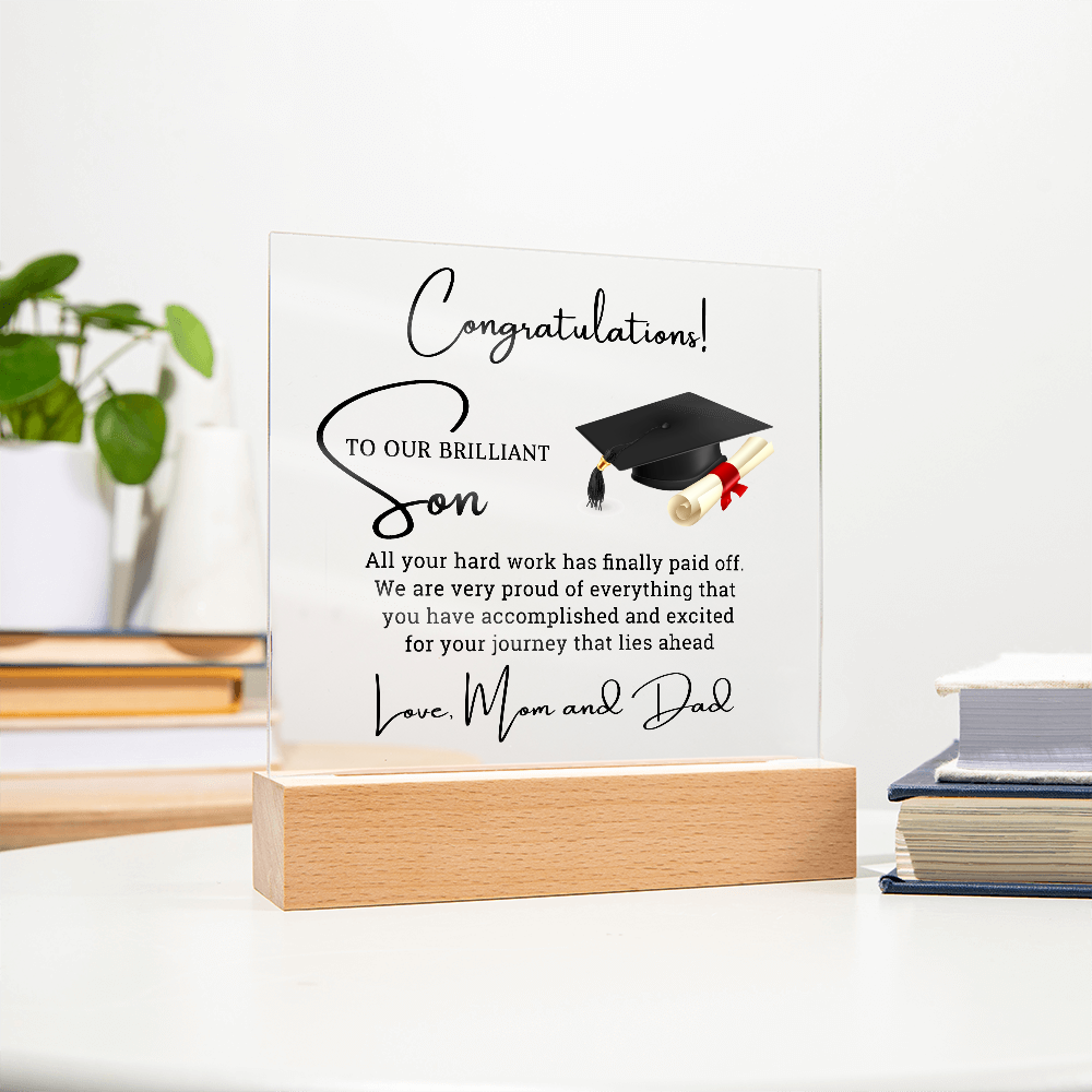 Graduation best gift for Son - Acrylic Square Plaque