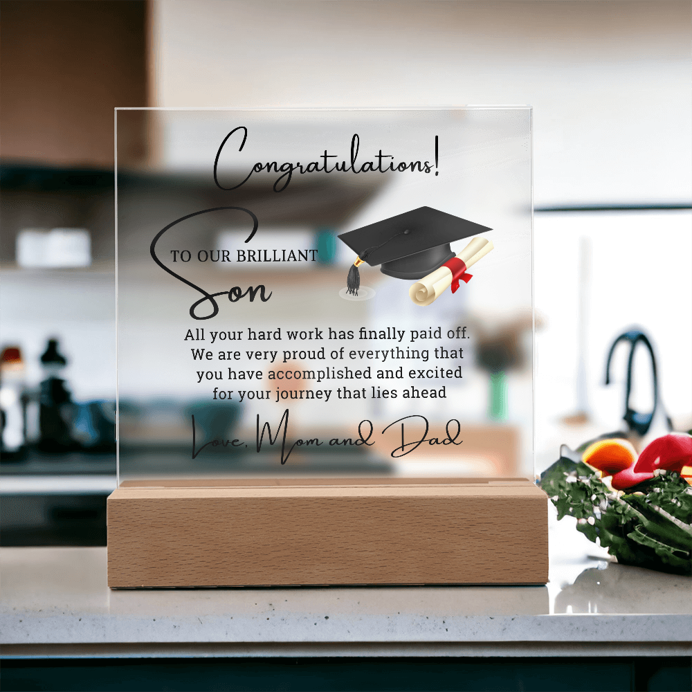 Graduation best gift for Son - Acrylic Square Plaque