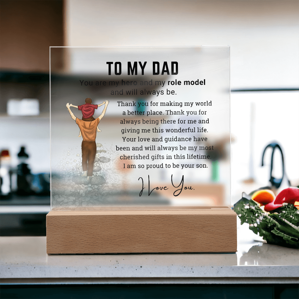 To My Dad - Acrylic Square Plaque