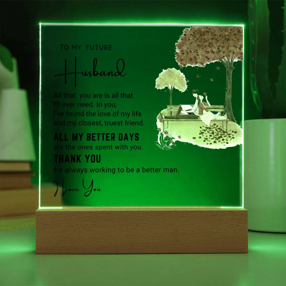 To My Husband - Acrylic Square Plaque