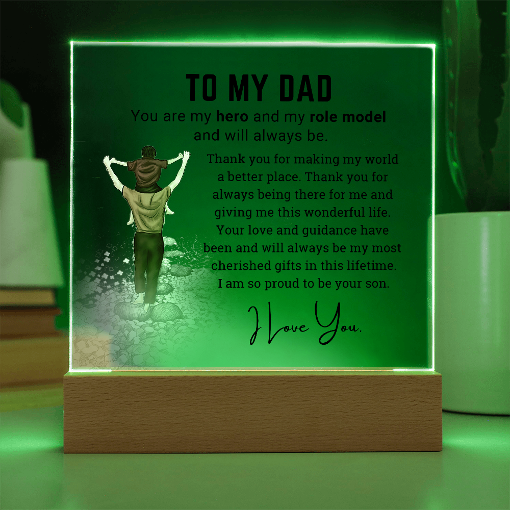 To My Dad - Acrylic Square Plaque