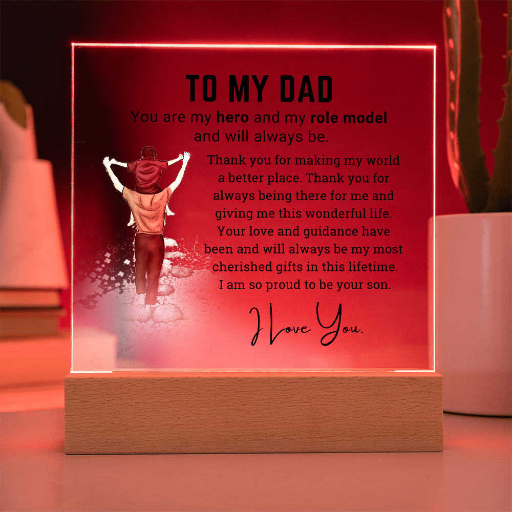 To My Dad - Acrylic Square Plaque