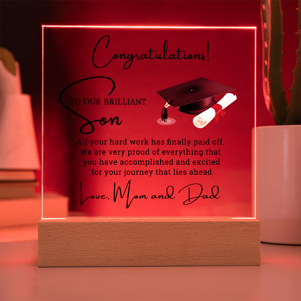 Graduation best gift for Son - Acrylic Square Plaque