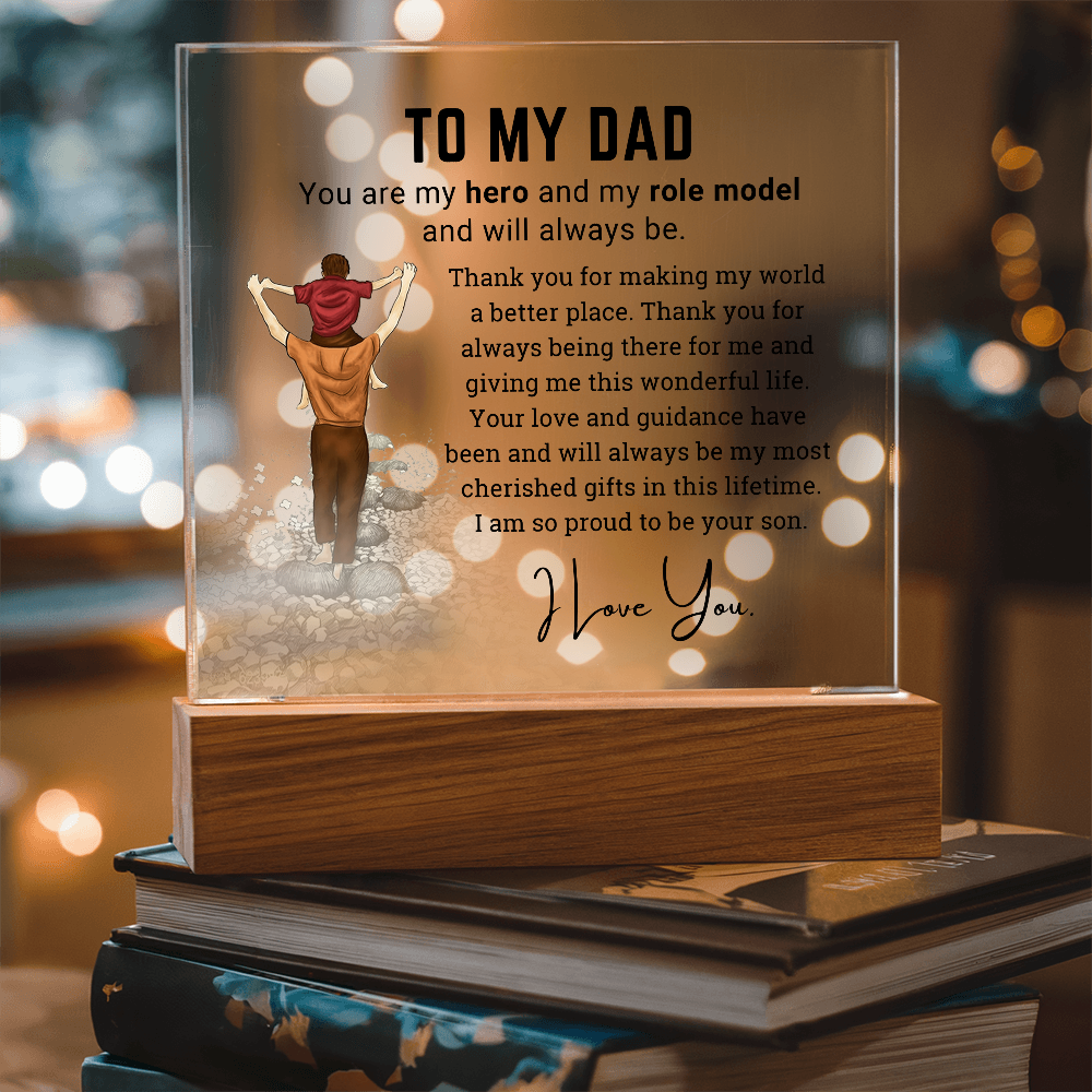 To My Dad - Acrylic Square Plaque