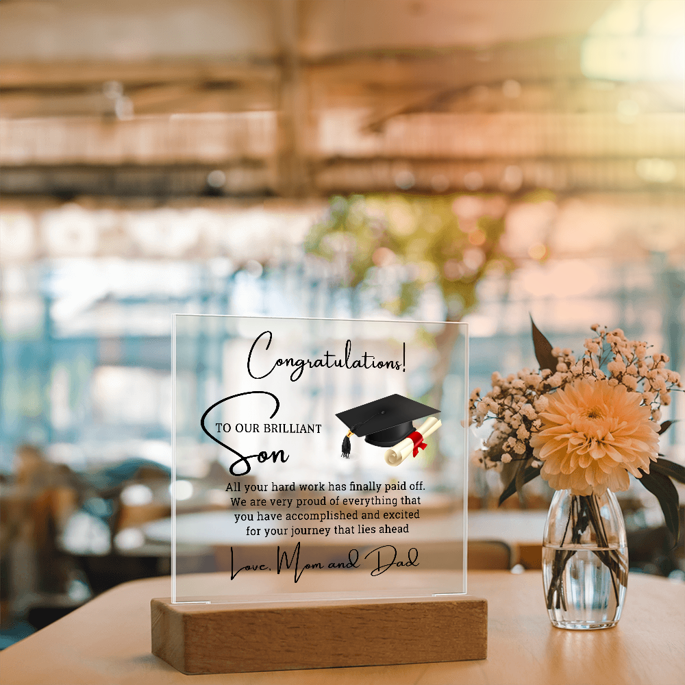 Graduation best gift for Son - Acrylic Square Plaque