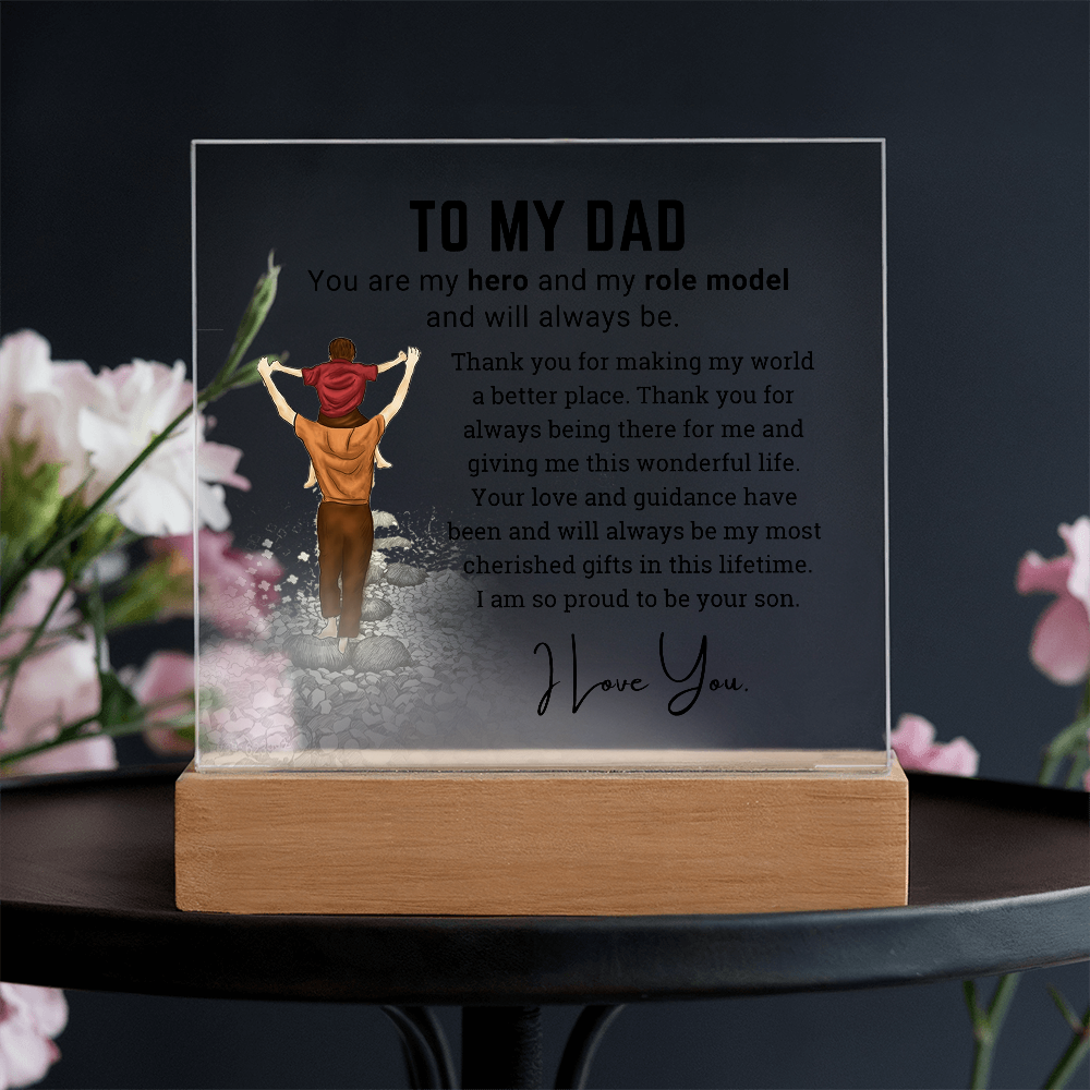 To My Dad - Acrylic Square Plaque