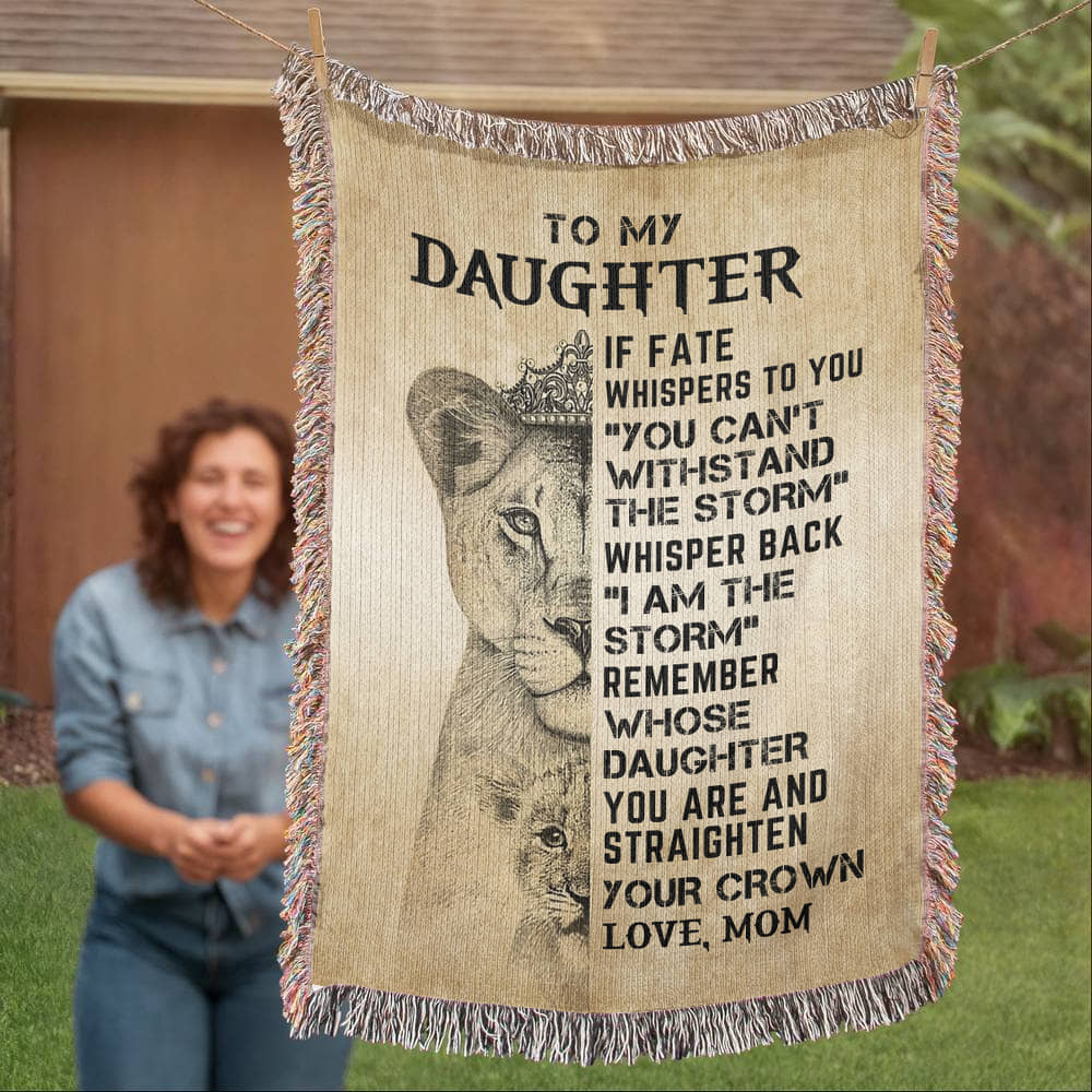 To My Daughter - Artwork Heirloom Woven Blanket (Portrait)