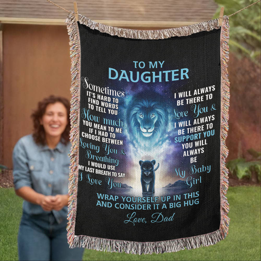 To My Daughter - Artwork Heirloom Woven Blanket (Portrait)