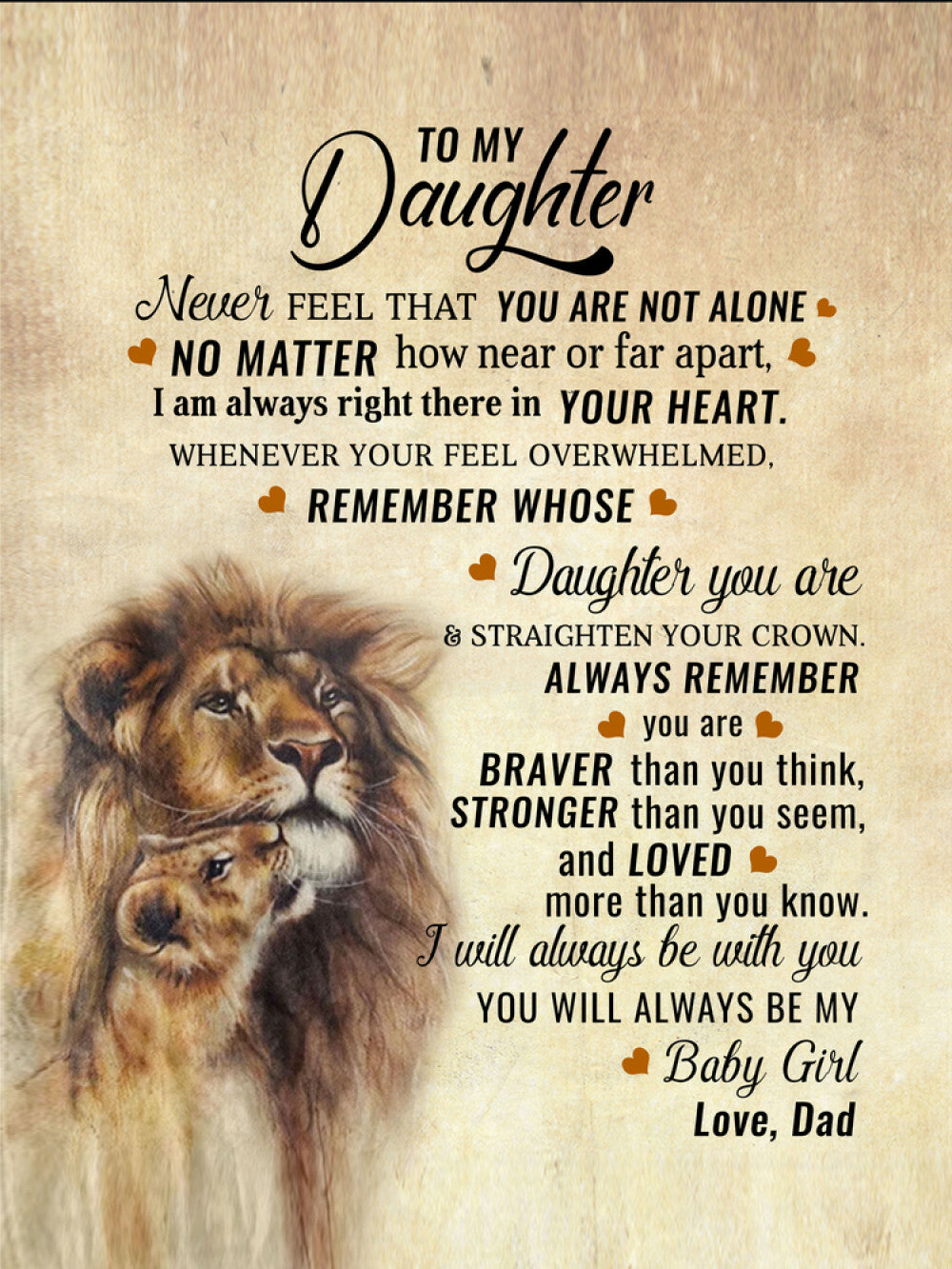 To My Daughter - Artwork Heirloom Woven Blanket (Portrait)