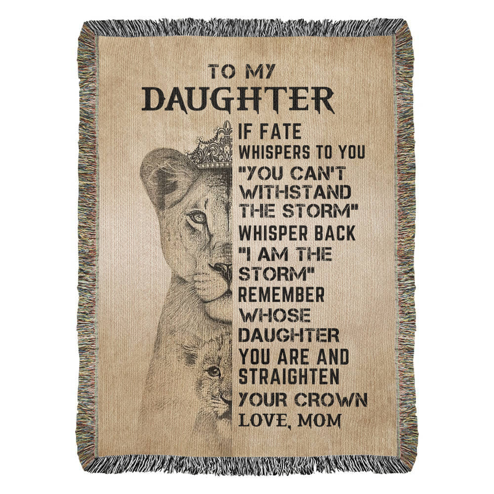 To My Daughter - Artwork Heirloom Woven Blanket (Portrait)