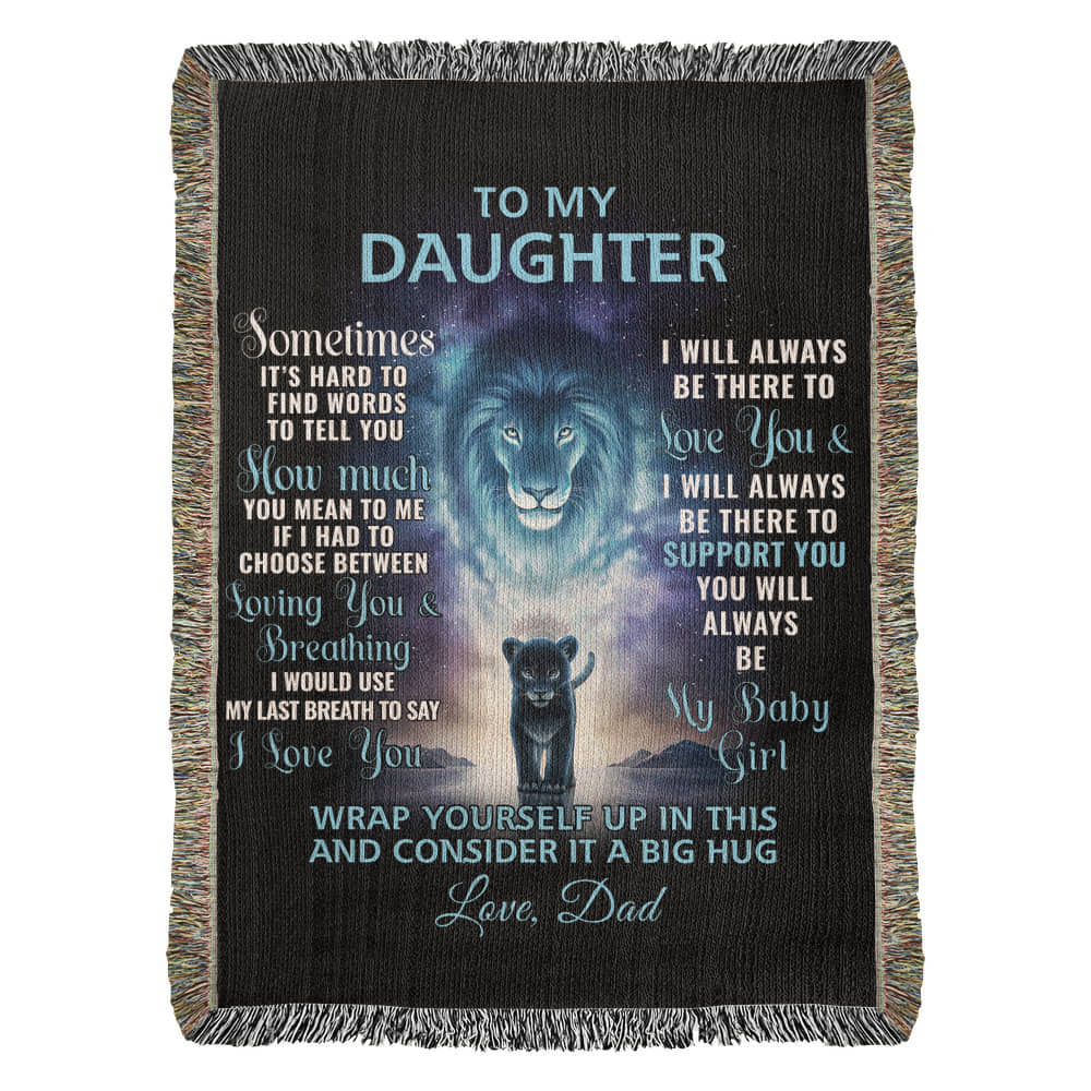 To My Daughter - Artwork Heirloom Woven Blanket (Portrait)