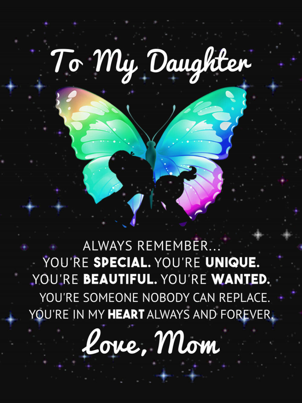 To My Daughter - Artwork Heirloom Woven Blanket (Portrait)