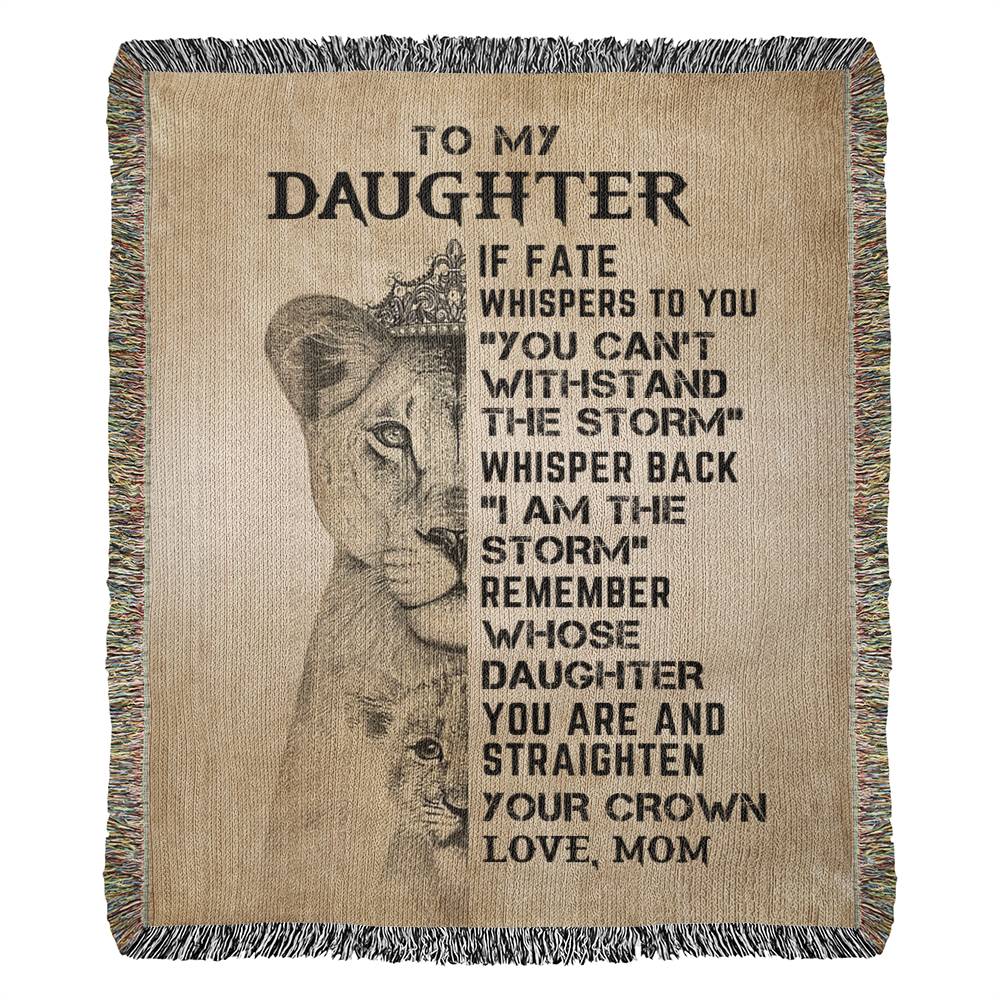 To My Daughter - Artwork Heirloom Woven Blanket (Portrait)